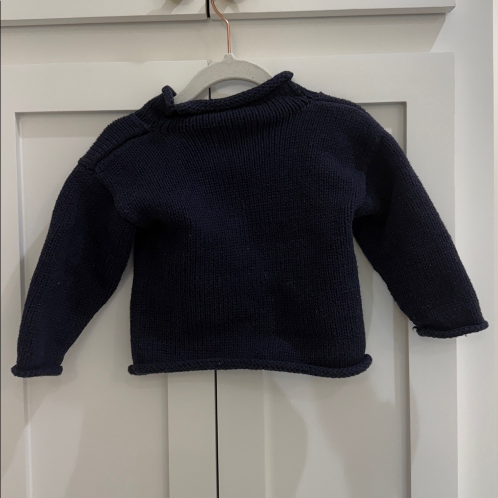 Claver Quality Sweaters Nantucket Navy Whale Roll Neck Sweater 12M - Picture 4 of 5